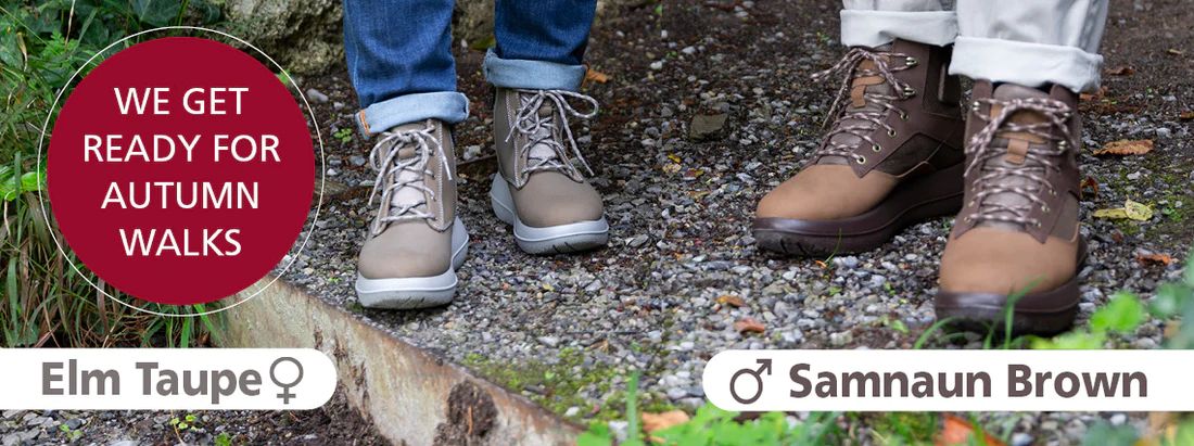 People wearing kybun boots on a nature walk